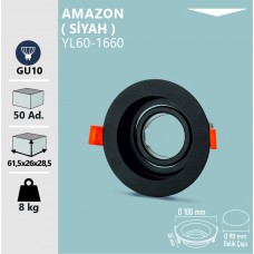 AMAZON DEKORATİF YUVARLAK SİYAH KASA